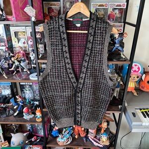 Vintage Fieldstone Knit Sweater Vest Men’s M Tall Wool Blend
